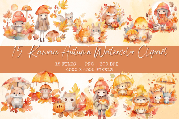 Download Kawaii Autumn Clipart - Autumn Collection
