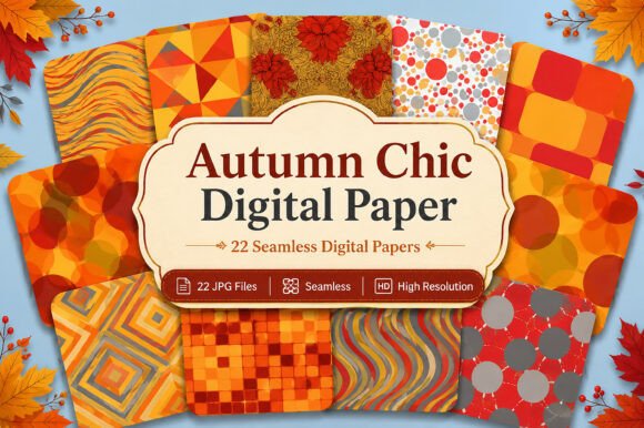 Download Autumn Chic Digital Paper - Autumn Collection