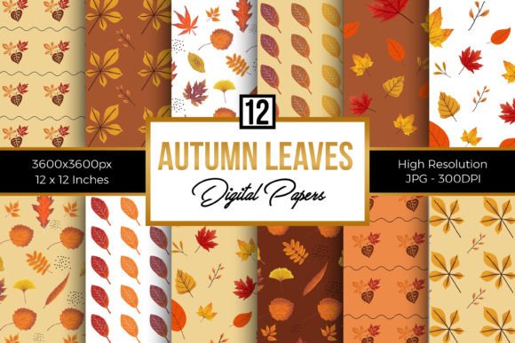 Download Autumn Leaves Fall Pattern Digital Paper - Autumn Collection