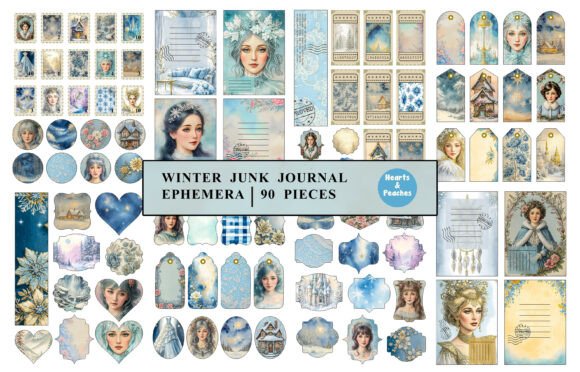 Download Winter Junk Journal Ephemera Kit - Ephemera Collection