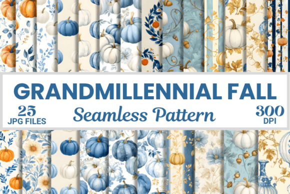 Download Autumn Grandmillennial Fall Pattern - Autumn Collection