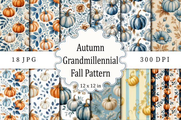 Download Autumn Grandmillennial Fall Pattern - Autumn Collection
