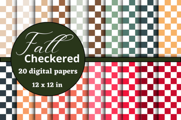Download Fall / Autumn Checkered Digital Papers - Autumn Collection
