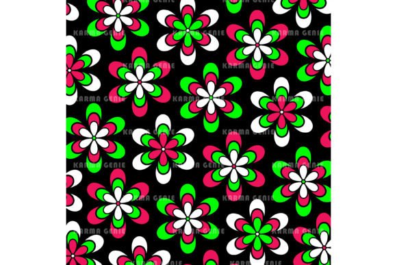 Download Funky Floral Red Green Retro Pattern - Fun Collection