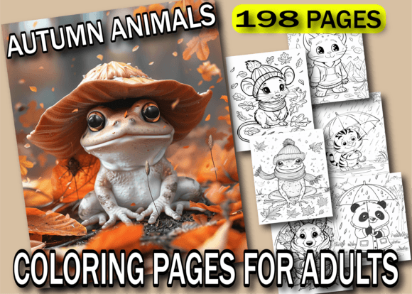 Download Autumn Animals Coloring Pages for Adults - Autumn Collection