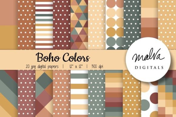 Download Autumn Boho Color Geometric Patterns - Autumn Collection