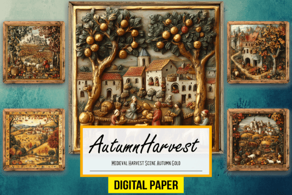 Download Medieval Harvest Scene Autumn Gold Arts - Autumn Collection
