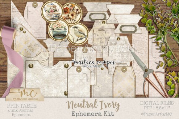 Download Neutral Ivory Ephemera Kit - Ephemera Collection