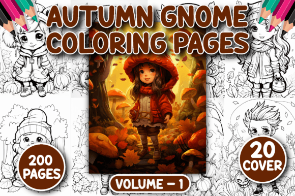 Download 200 Autumn Gnome Coloring Page for Adult - Autumn Collection