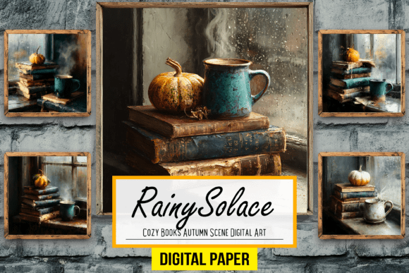 Download Cozy Books Autumn Scene Digital Artwork - Autumn Collection