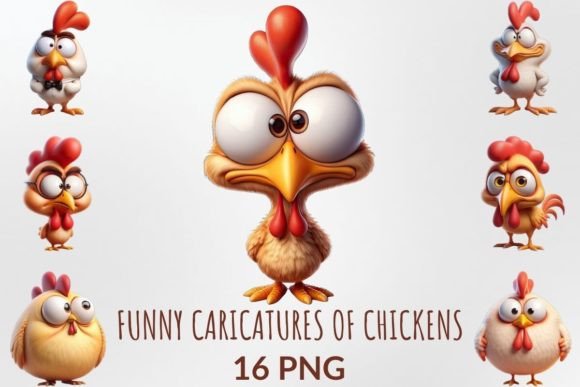 Download Funny Caricatures of Chickens Clipart - Fun Collection