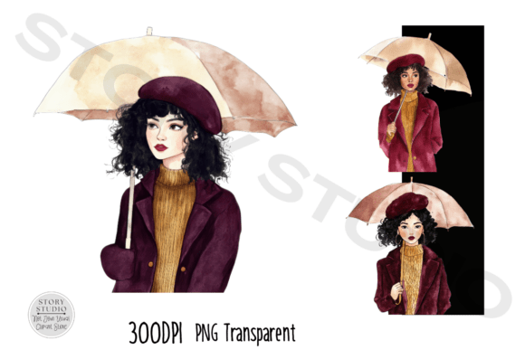 Download Autumn Elegance Girl Clipart Set - Autumn Collection